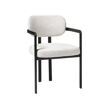 Silla Lalie boucle blanco de madera maciza negro