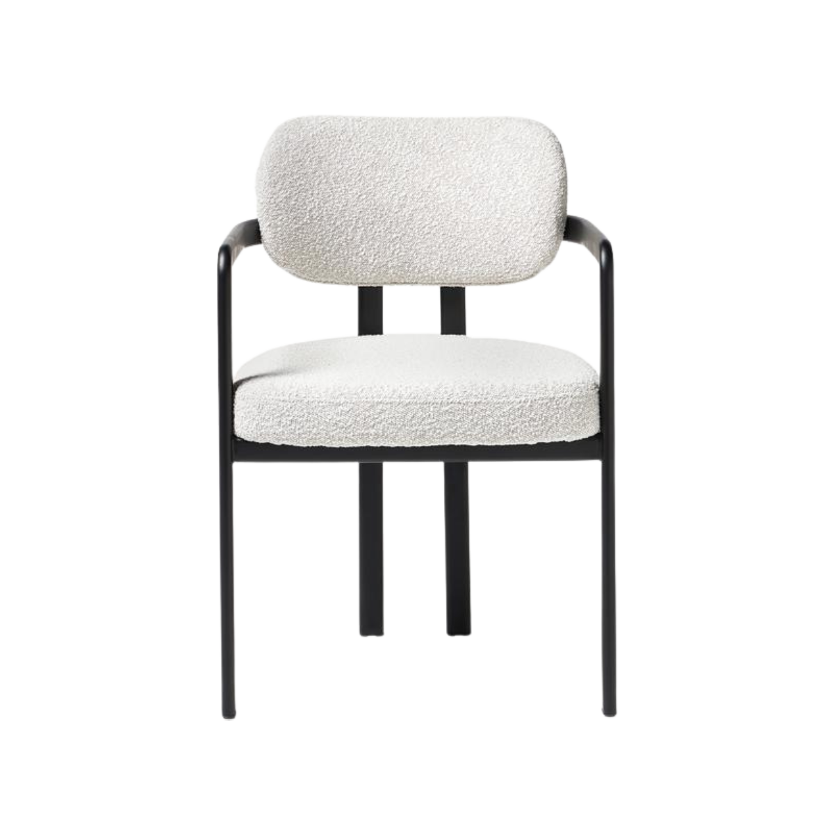 Silla Lalie boucle blanco de madera maciza negro