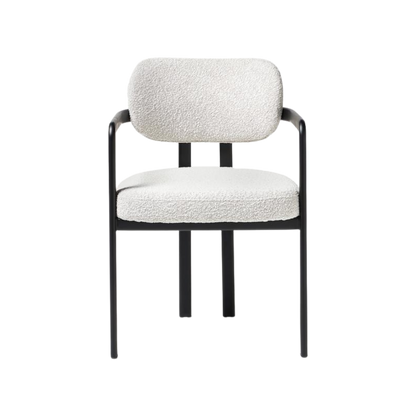 Silla Lalie boucle blanco de madera maciza negro