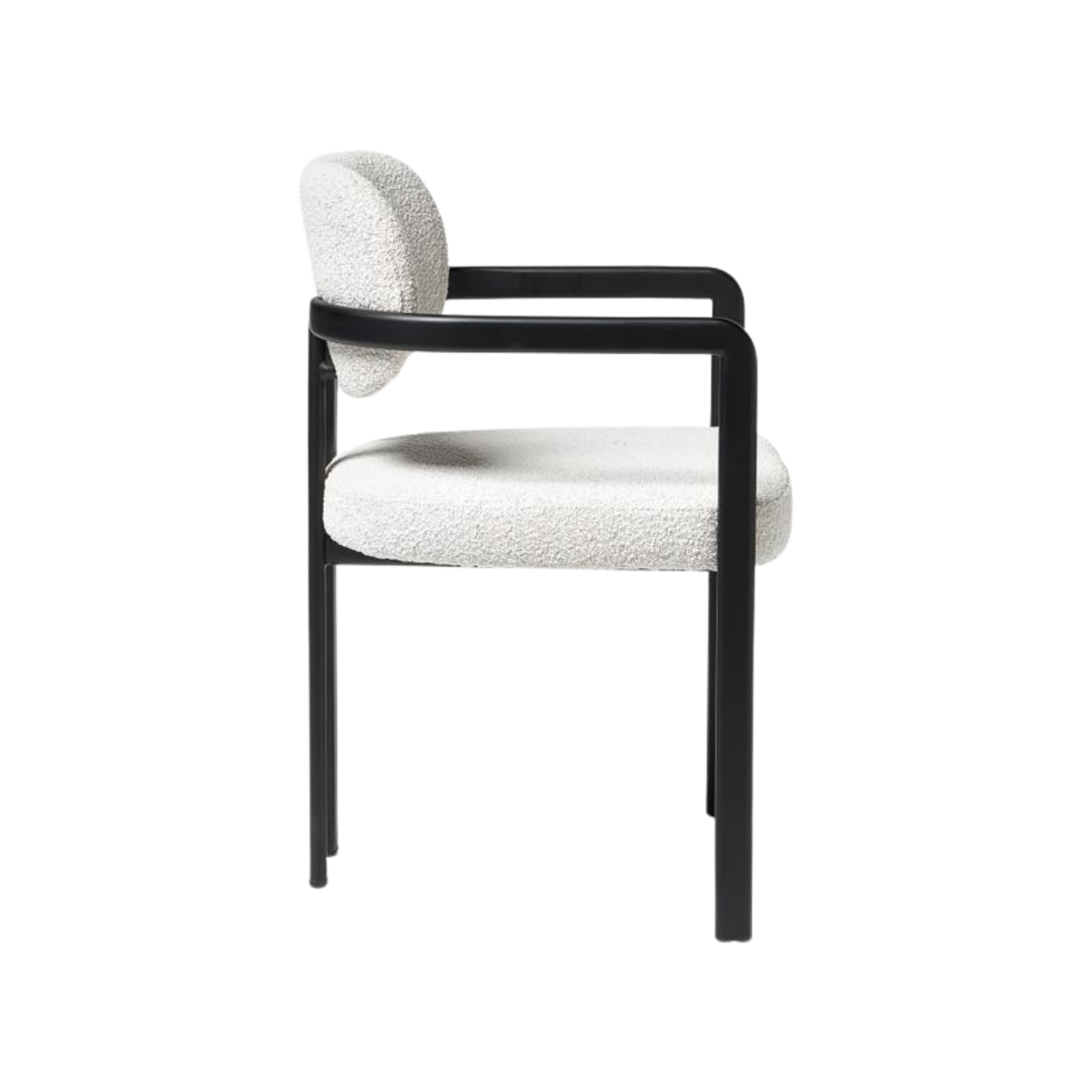 Silla Lalie boucle blanco de madera maciza negro