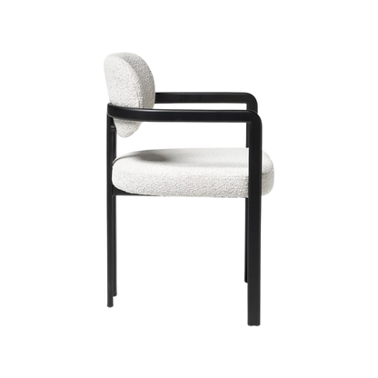 Silla Lalie boucle blanco de madera maciza negro