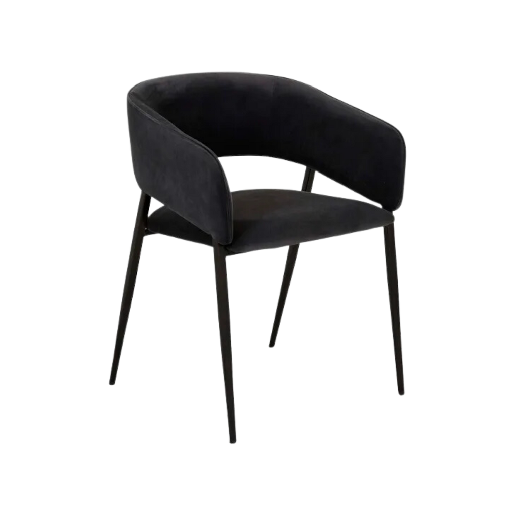 Silla Cala negro con patas metálicas negro