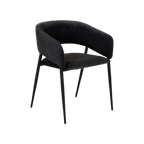 Silla Cala negro con patas metálicas negro