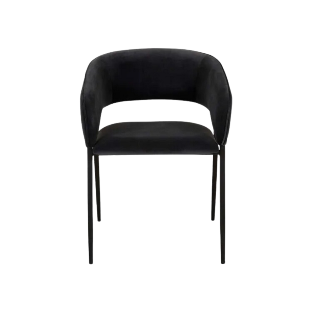 Silla Cala negro con patas metálicas negro