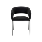 Silla Cala negro con patas metálicas negro