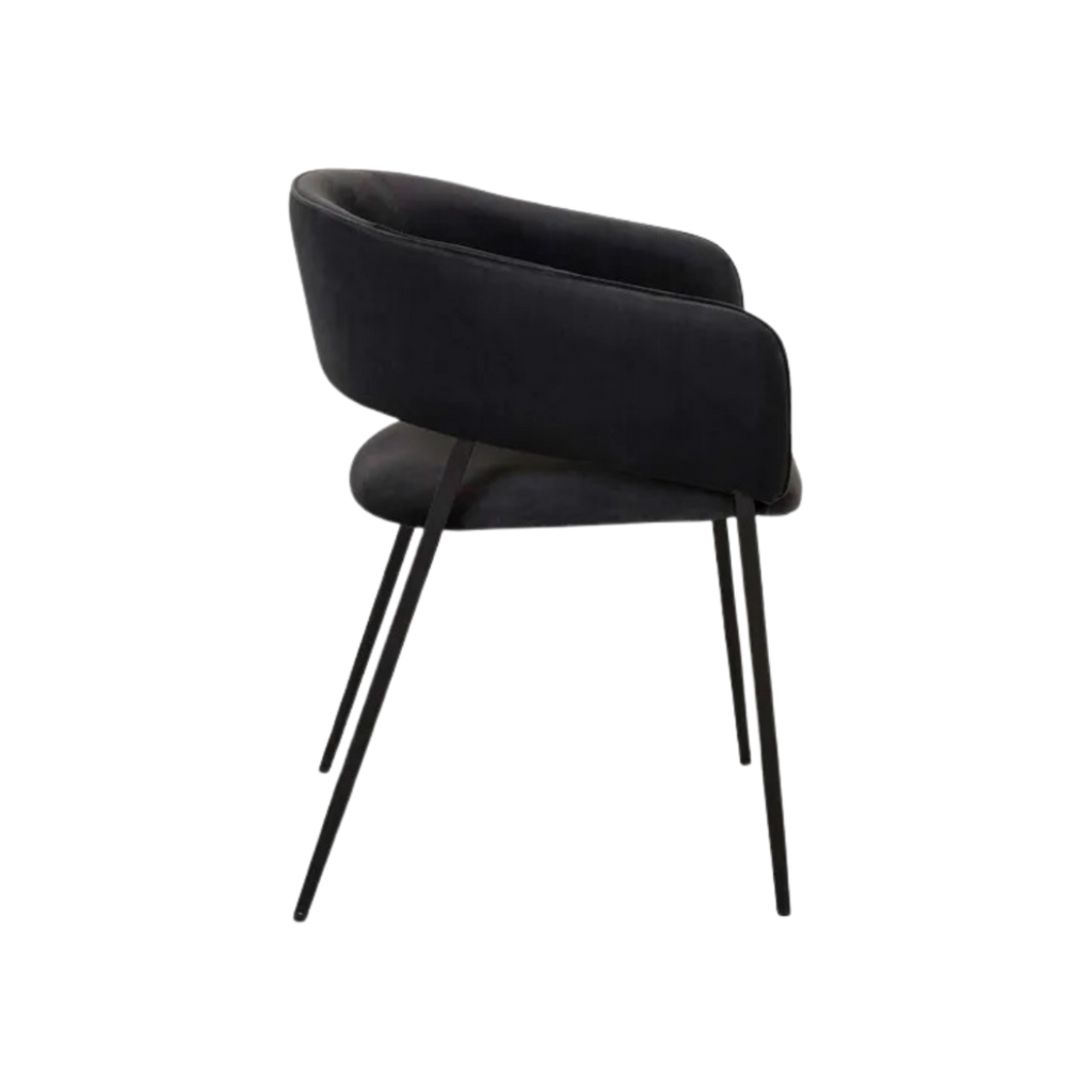 Silla Cala negro con patas metálicas negro