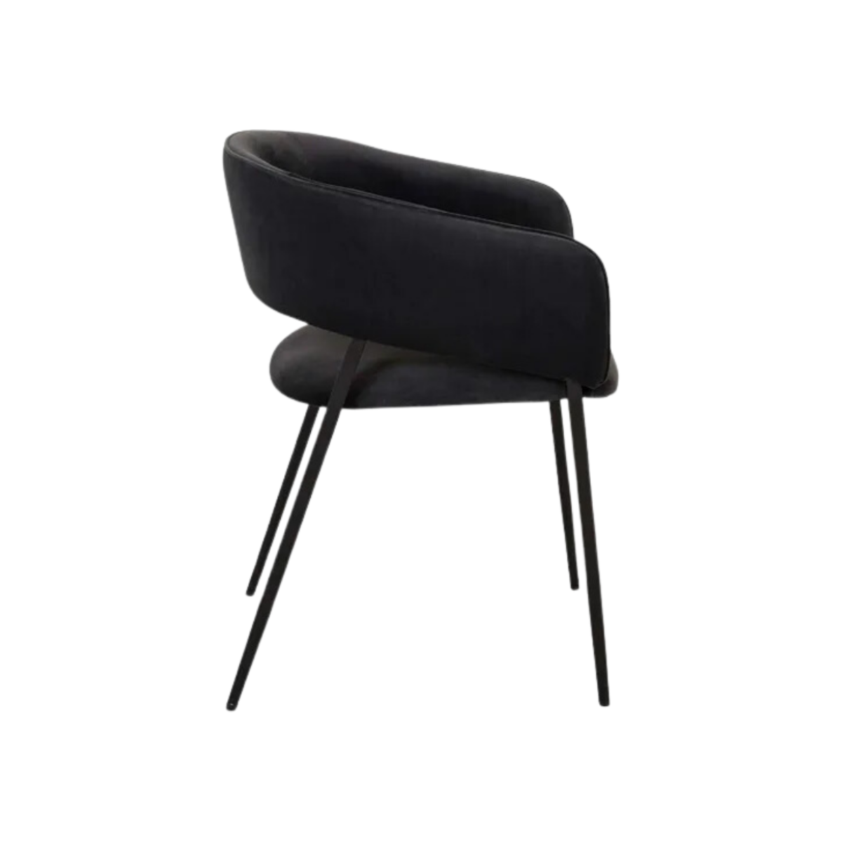 Silla Cala negro con patas metálicas negro