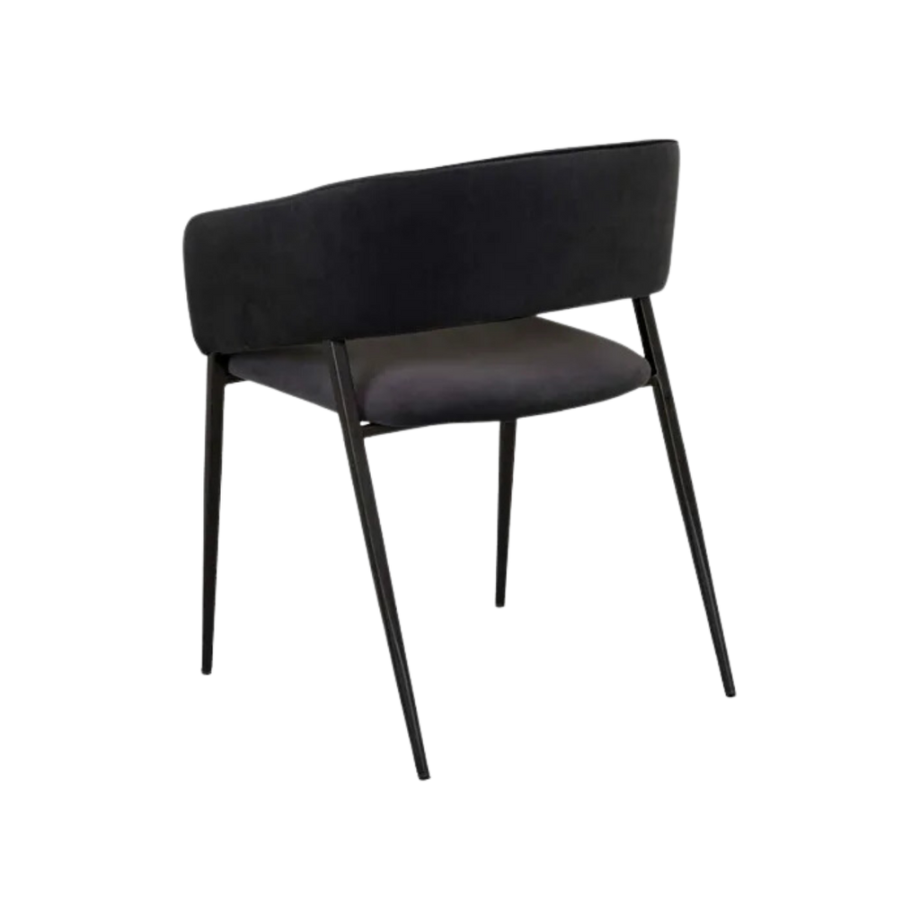 Silla Cala negro con patas metálicas negro