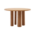 Mesa redonda River chapado en madera fresno con tono oscuro