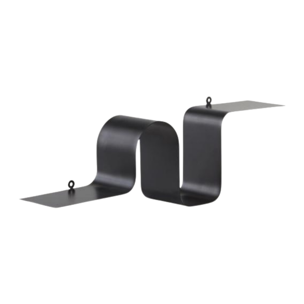 Estante de pared Onda de metal acabado negro