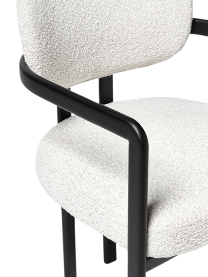 Silla Lalie boucle blanco de madera maciza negro