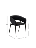 Silla Cala negro con patas metálicas negro