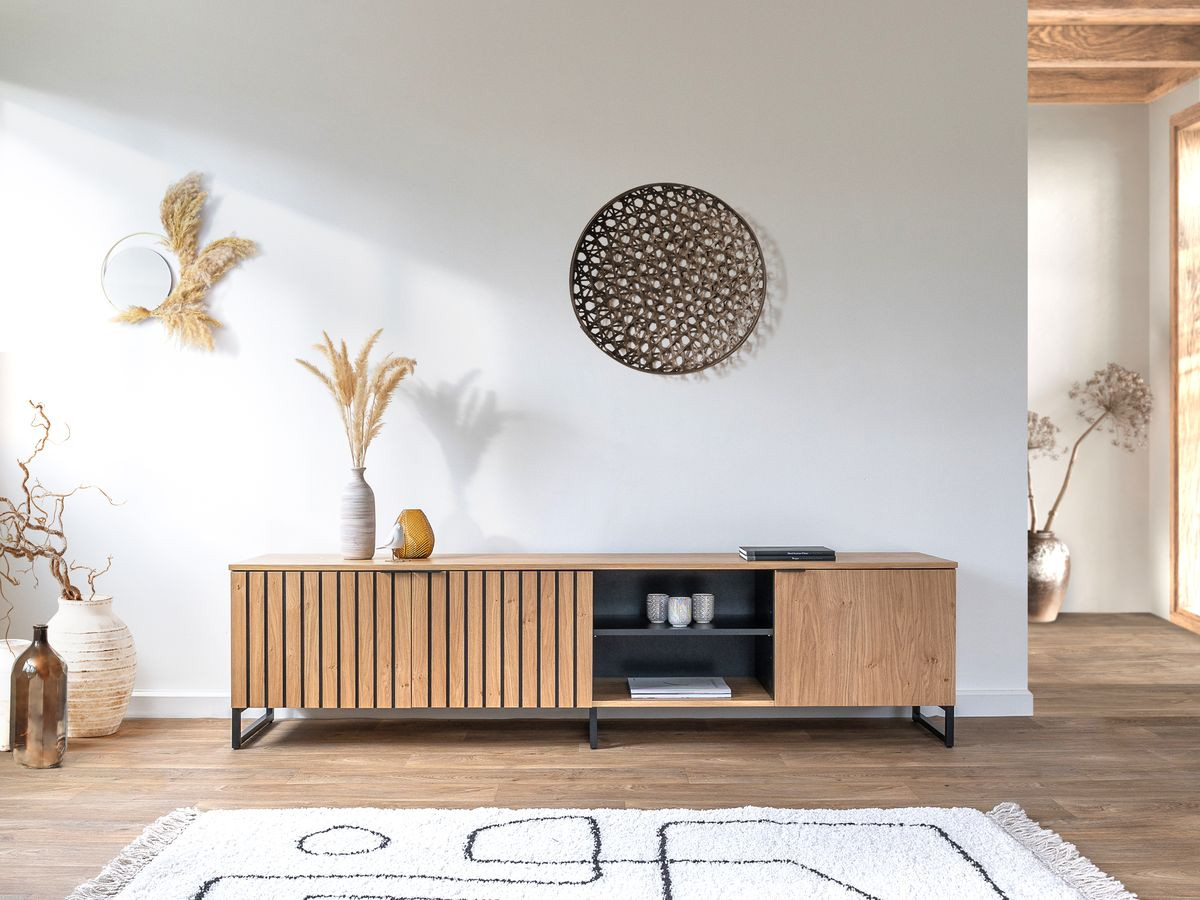 Mueble de TV Milán de melamina con patas metálica