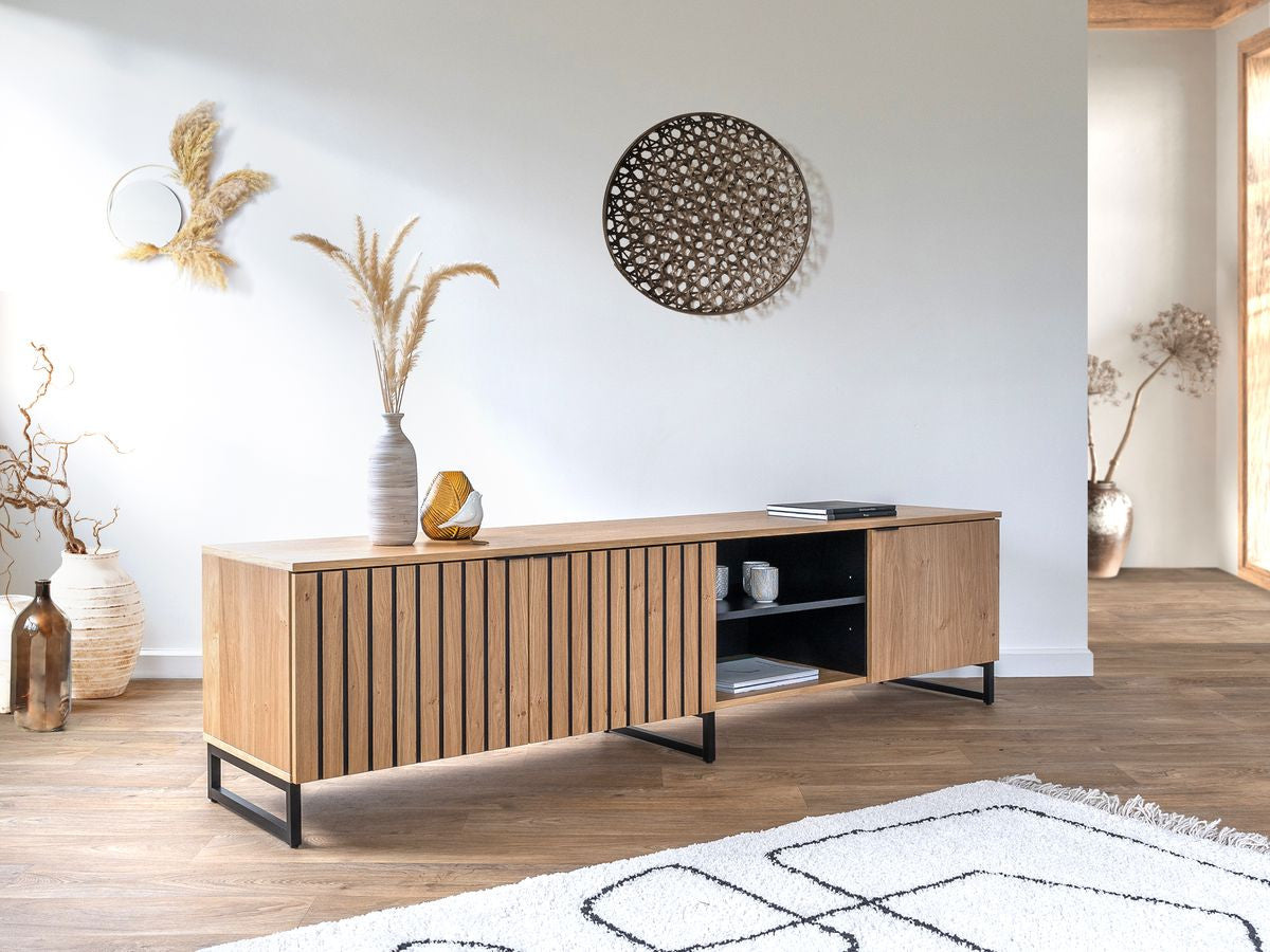 Mueble de TV Milán de melamina con patas metálica