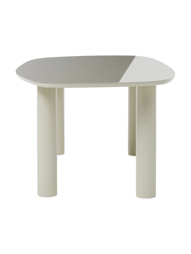 Mesa de comedor Aria beige con tablero vidrio de 200x100 cm