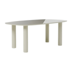 Mesa de comedor Aria beige con tablero vidrio de 200x100 cm