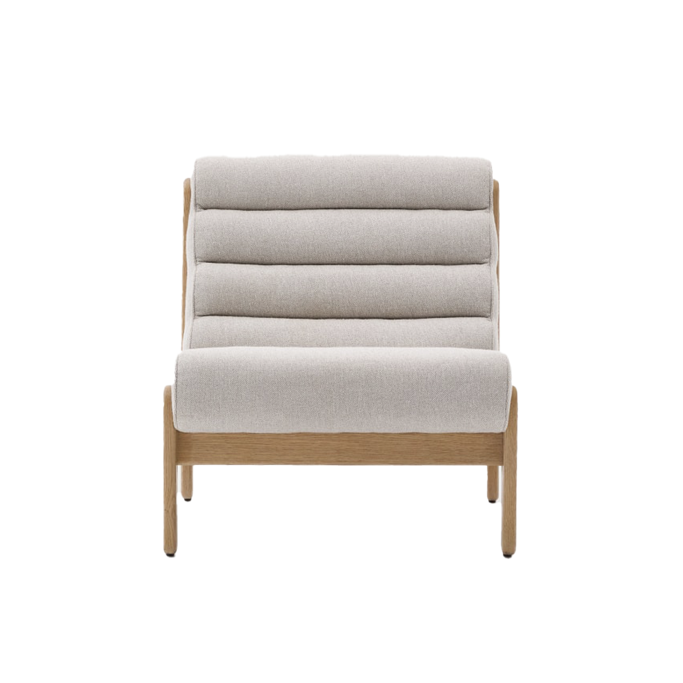 Butaca Tulum beige de madera maciza
