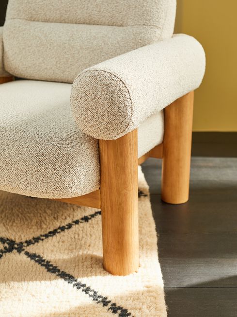 Butaca Elic blanco de madera roble americano