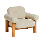 Butaca Elic blanco de madera roble americano