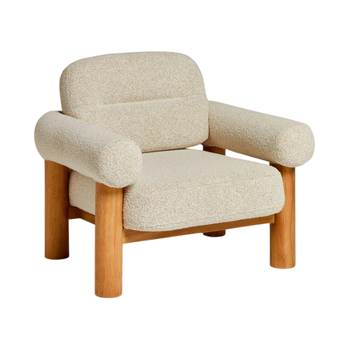 Butaca Elic blanco de madera roble americano