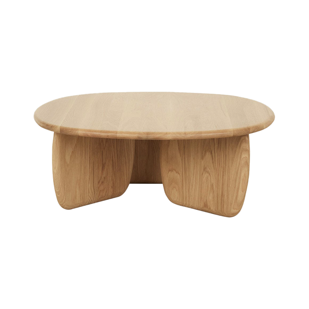 Mesa de centro Duna con enchape de madera roble