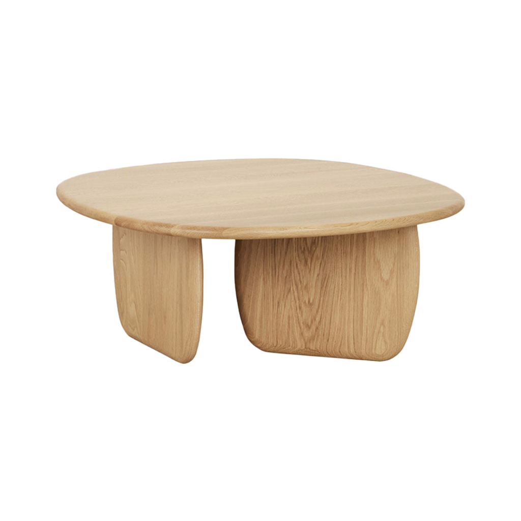 Mesa de centro Duna con enchape de madera roble