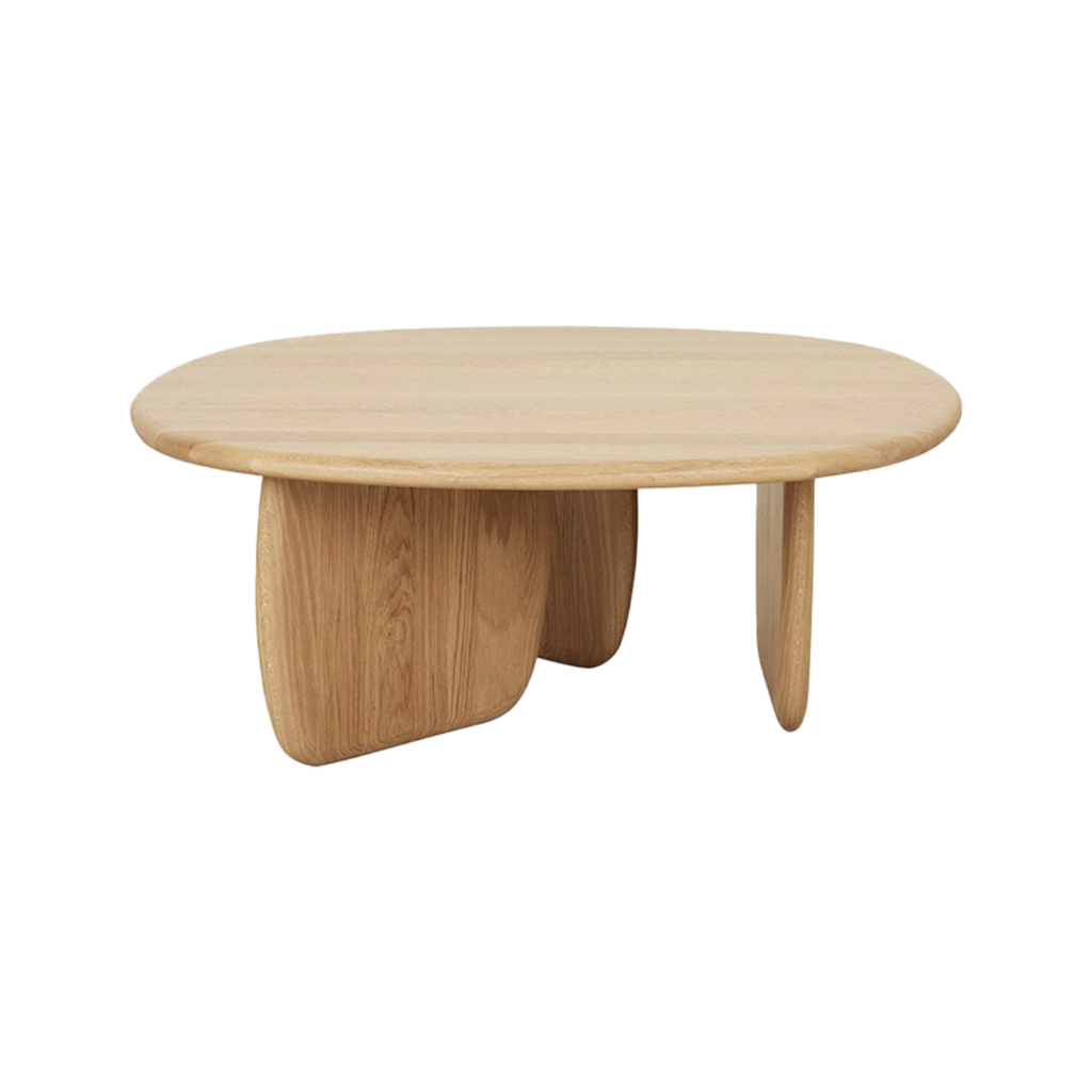 Mesa de centro Duna con enchape de madera roble