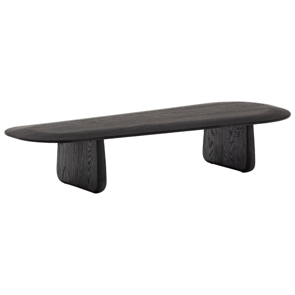 Mesa de centro Nara enchapado en alamo negro 130 x 50 cm