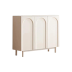 Aparador Edel de 3 puertas acabado en gloss beige claro 120 x 36 cm