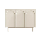 Aparador Edel de 3 puertas acabado en gloss beige claro 120 x 36 cm