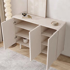 Aparador Edel de 3 puertas acabado en gloss beige claro 120 x 36 cm