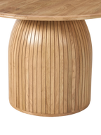 Mesa redonda Georgia con enchape madera roble Ø 120 cm