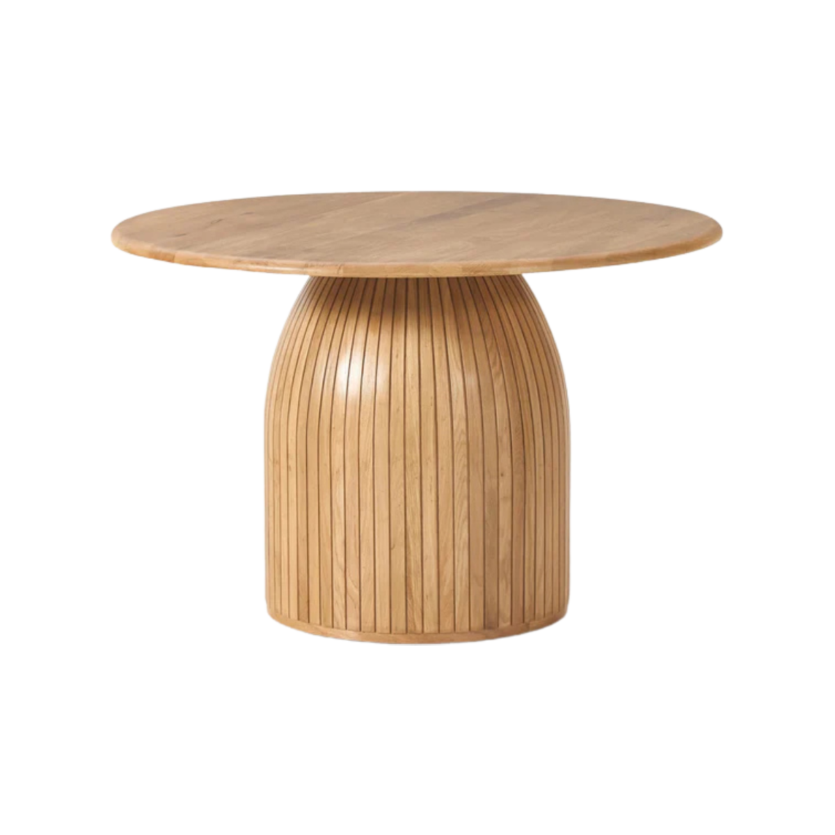 Mesa redonda Georgia con enchape madera roble Ø 120 cm