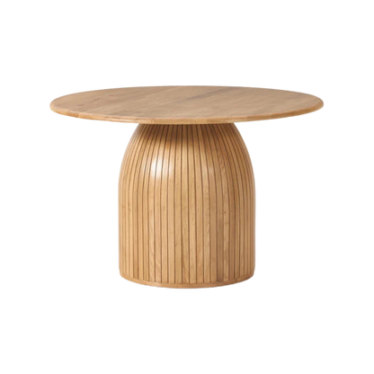 Mesa redonda Georgia con enchape madera roble Ø 120 cm