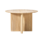 Mesa redonda Kena con enchape roble blanco Ø 120 cm