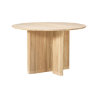Mesa redonda Kena con enchape roble blanco Ø 120 cm