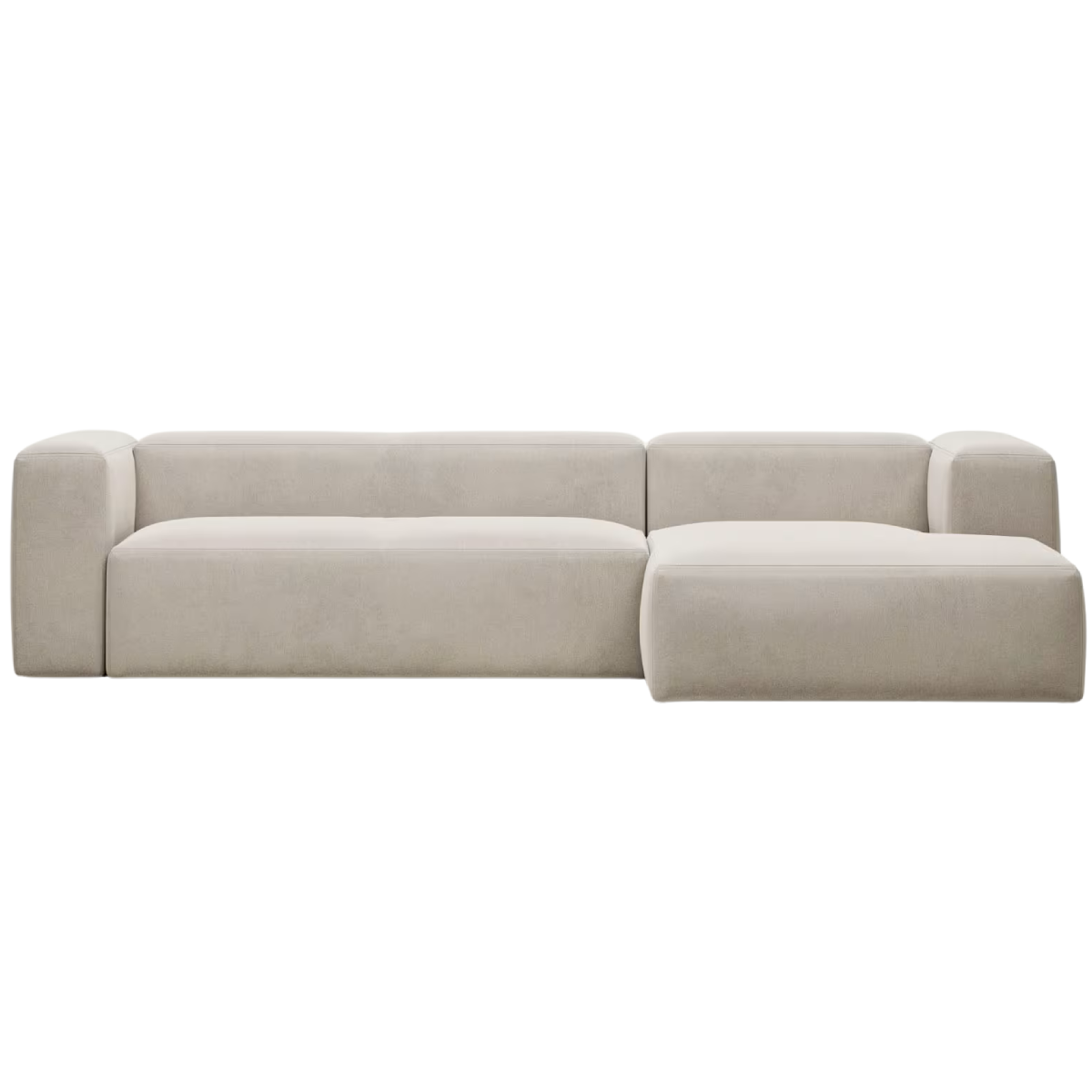 Sofá chaise lounge Leni beige (3 plazas)