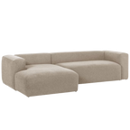 Sofá chaise lounge Leni beige (3 plazas)