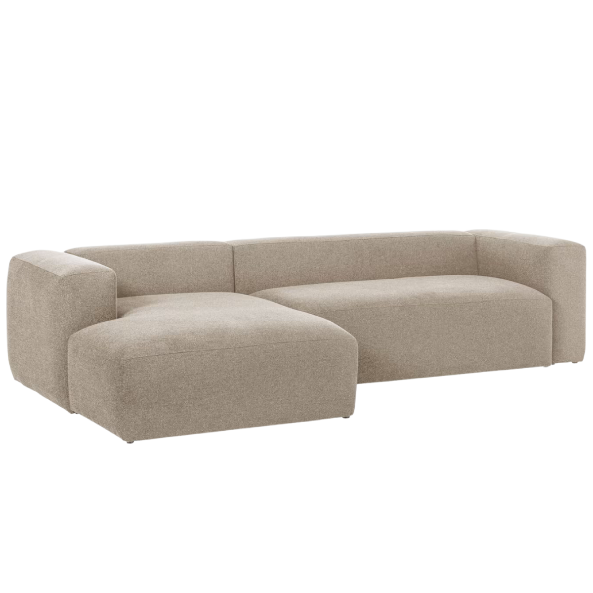 Sofá chaise lounge Leni beige (3 plazas)