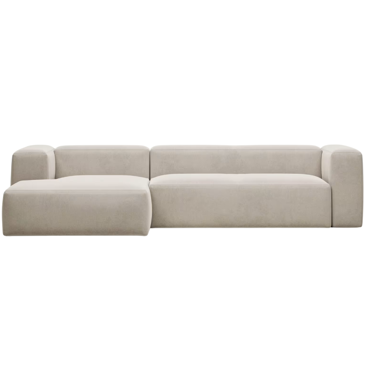 Sofá chaise lounge Leni beige (3 plazas)