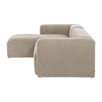 Sofá chaise lounge Leni beige (3 plazas)