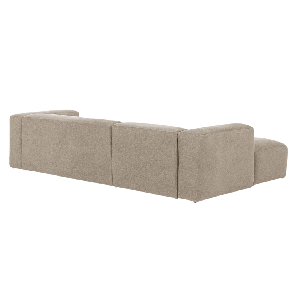 Sofá chaise lounge Leni beige (3 plazas)