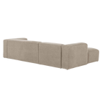 Sofá chaise lounge Leni beige (3 plazas)