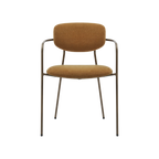 Silla Lisa marrón ocre metálica acabado oro envejecido
