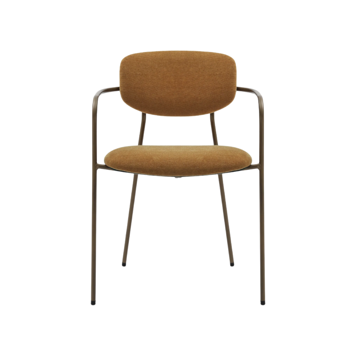 Silla Lisa marrón ocre metálica acabado oro envejecido