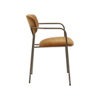 Silla Lisa marrón ocre metálica acabado oro envejecido
