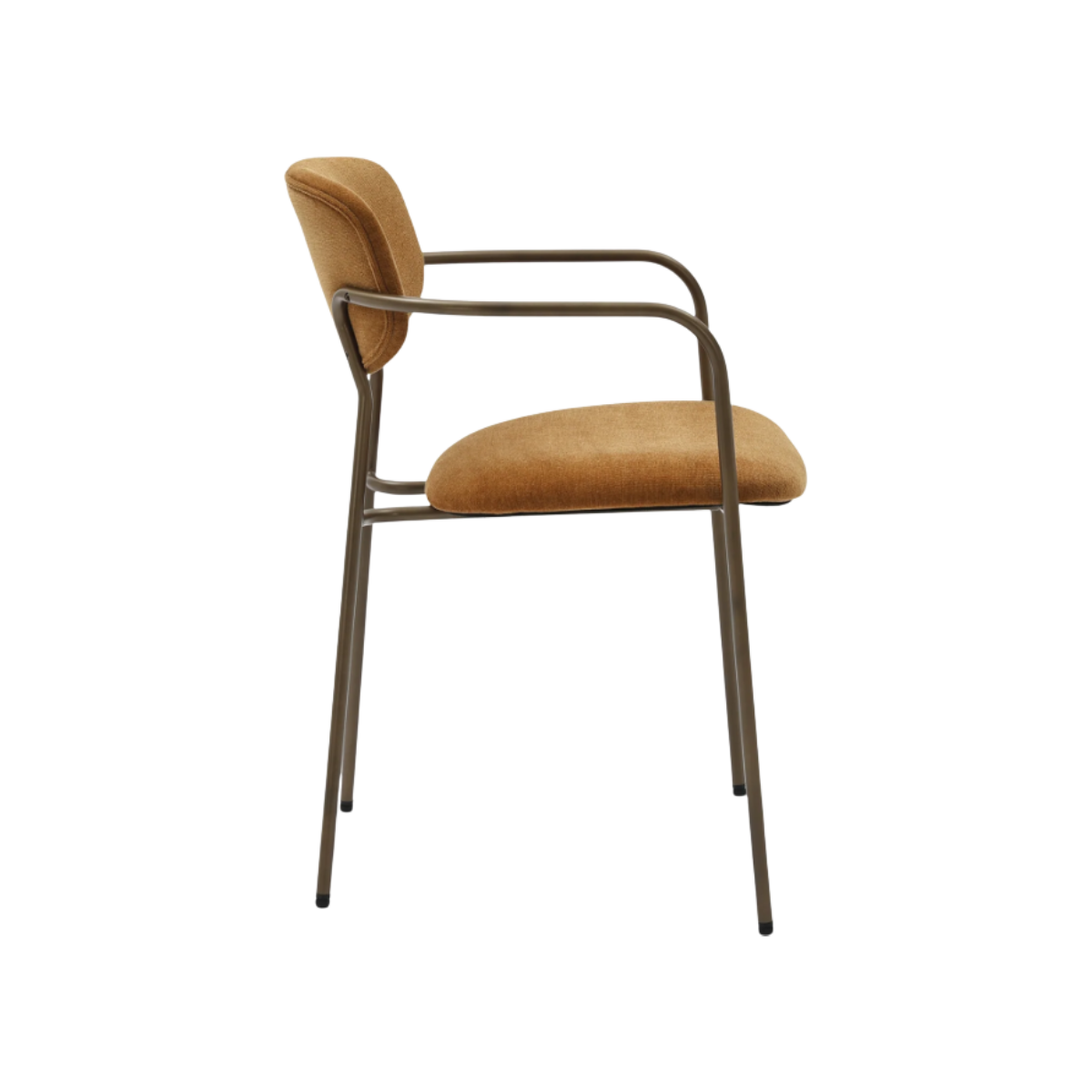 Silla Lisa marrón ocre metálica acabado oro envejecido