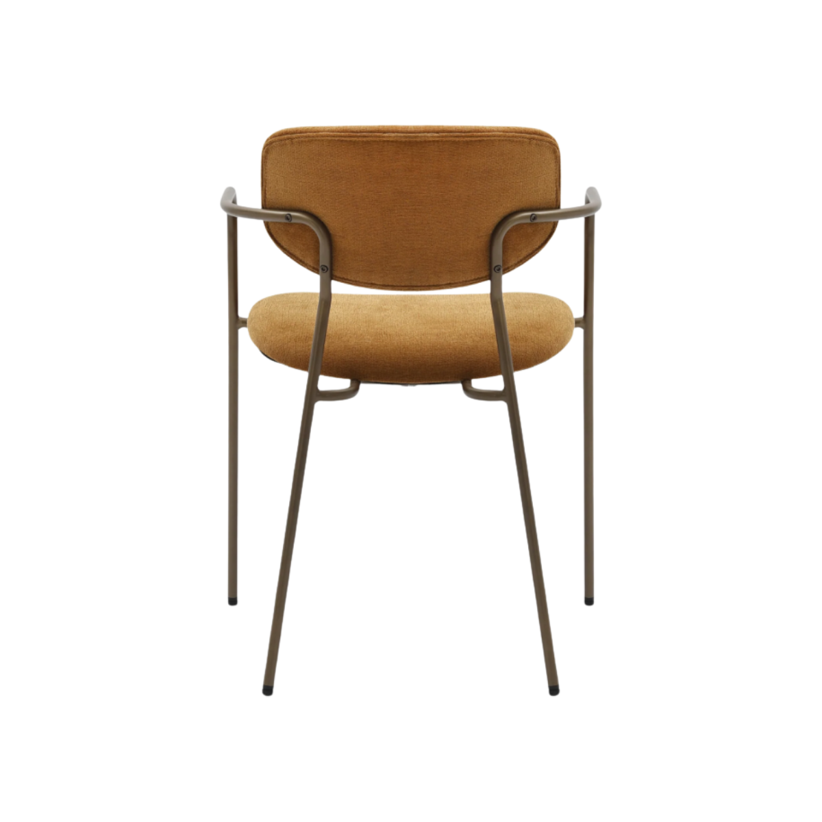 Silla Lisa marrón ocre metálica acabado oro envejecido