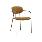 Silla Lisa marrón ocre metálica acabado oro envejecido