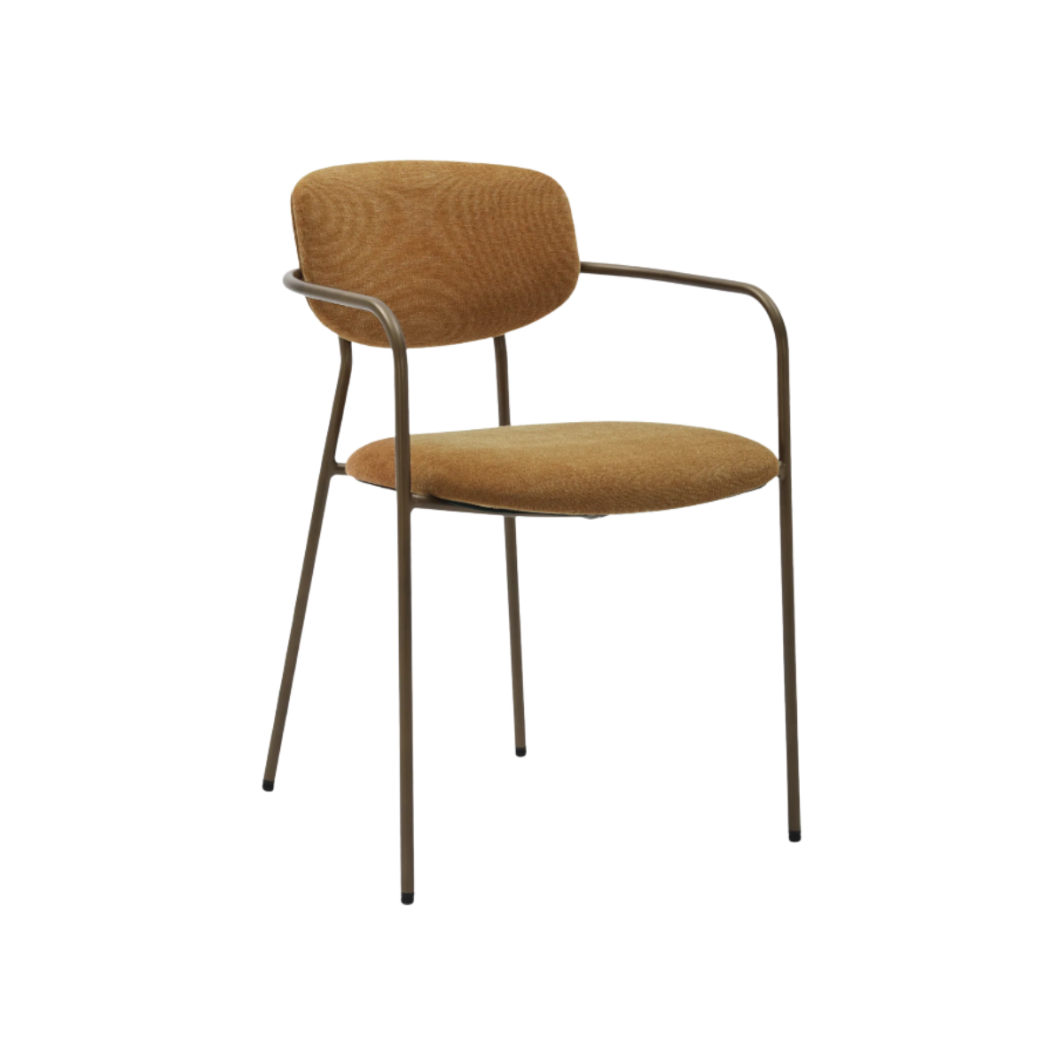 Silla Lisa marrón ocre metálica acabado oro envejecido